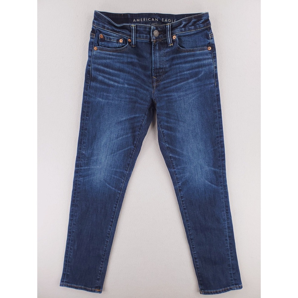 American Eagle Jeans Mens 28x30 Slim Airflex‎ Temp Tech Denim Pants Whiskering